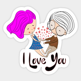 Cute Couples, valentine day Sticker